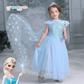 Vestido Fantasia Luxo Frozen + Brindes - Loja Mega Mania