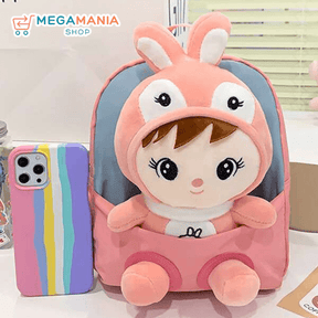 Mochila com Boneca de Pelúcia Infantil - Loja Mega Mania